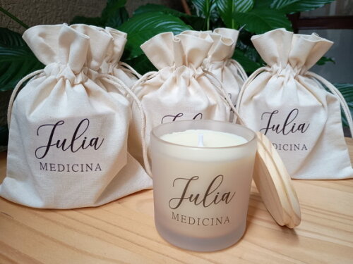 Lembrança Formatura Vela Aromática 220g no Vidro Fosco