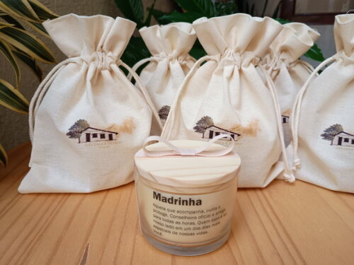 Lembrança Madrinhas Vela Aromática 100g e Embalagem