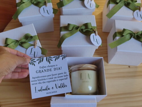 Lembrança Padrinhos de Casamento Vela Aromática 220g