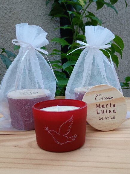 Lembrança Personalizada Vela Aromática 100g Vidro Colorido