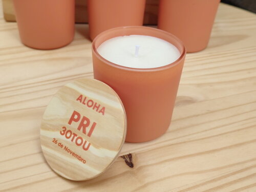Lembrança Personalizada Vela Aromática 220g Vidro Colorido