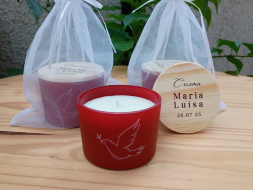 Lembrança Personalizada Vela Aromática 100g Vidro Colorido