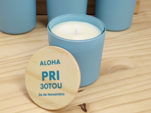 Lembrança Personalizada Vela Aromática 220g Vidro Colorido
