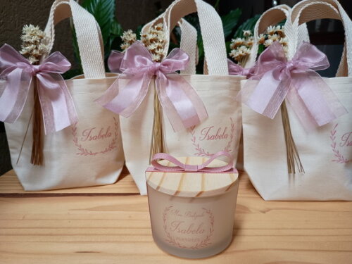 Lembrança Vela Aromática 100g Fosco com Mini Ecobag