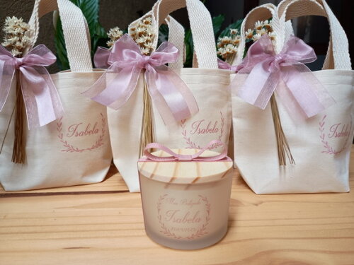 Lembrança Vela Aromática 100g Fosco com Mini Ecobag