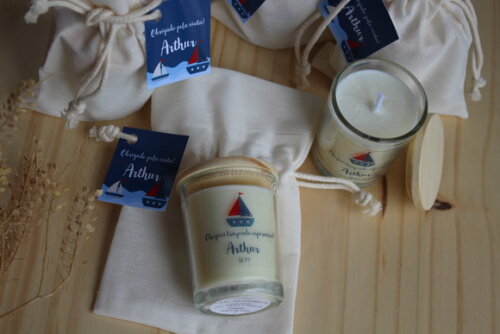 Lembrança Vela Aromática 60g com Embalagem e Tag