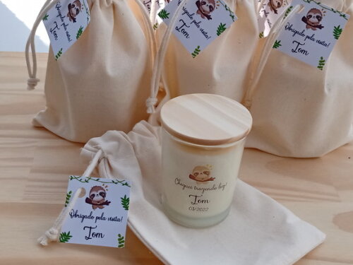 Lembrança Vela Aromática 60g com Embalagem e Tag
