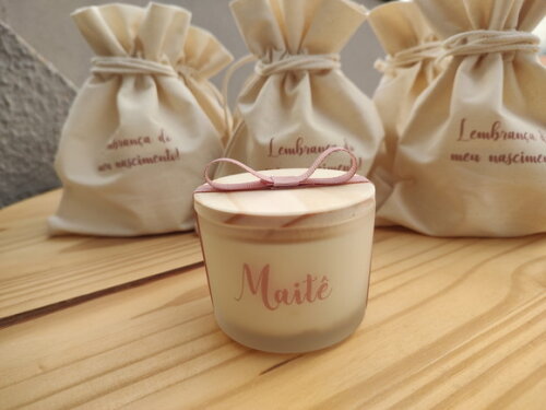 Lembrança Vela Aromática Vidro Fosco Personalizado