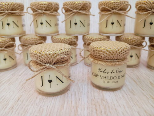 Lembrancinha Casamento Mini Vela Aromática Personalizada