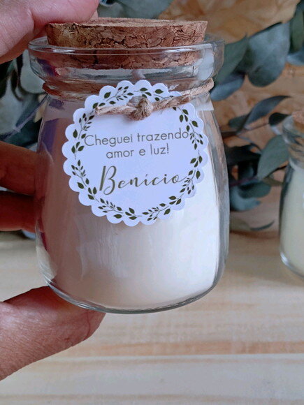 Lembrancinha Vela Aromática com Tag Personalizada