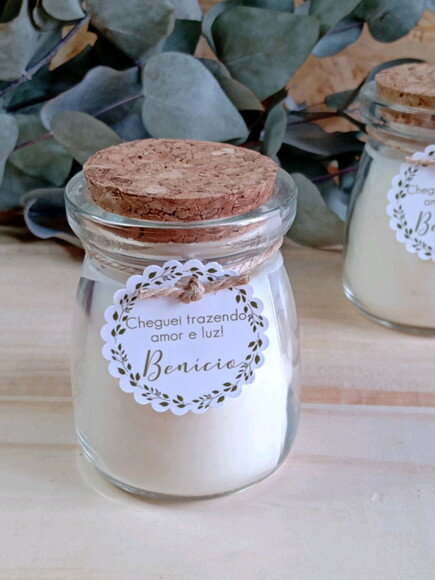 Lembrancinha Vela Aromática com Tag Personalizada