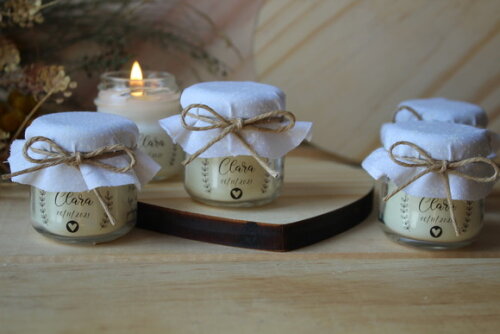 Mini Vela Aromática 40g Personalizada com Tecido