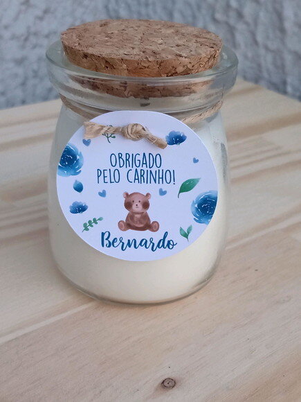 Lembrancinha Vela Aromática Personalizada com Nome do Bebê