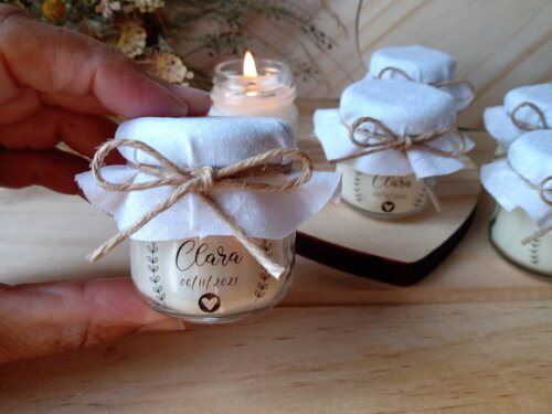 Mini Vela Aromática 40g Personalizada com Tecido