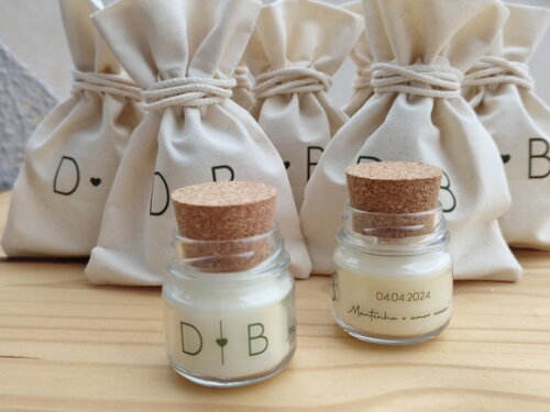 Lembrança Casamento Mini Vela Aromática Personalizada