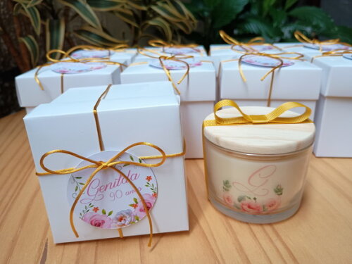 Vela Aromática 100g com Tampa de Madeira e Embalagem