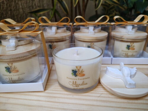 Vela Aromática 100g Personalizada com Aplicação na Tampa
