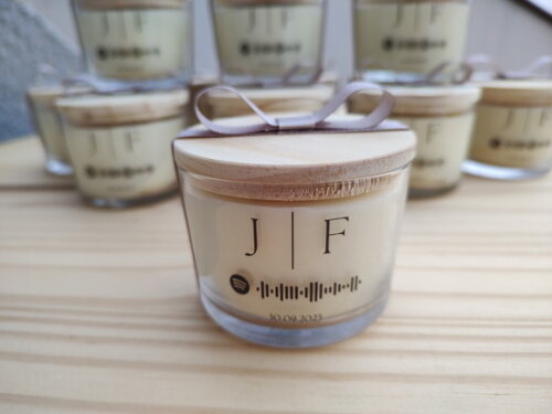 Vela Aromática 100g no Vidro Personalizado com Musica