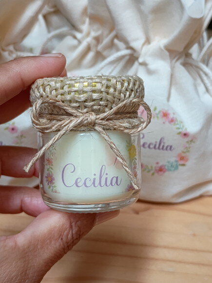Vela Aromática 40g com Saquinho de Algodão Personalizados