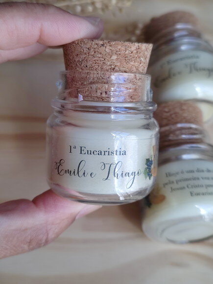 Vela Aromática 40g Personalizada com Tampa de Cortiça