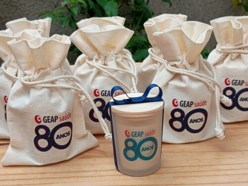 Vela Aromática 60g Fosco Personalizado com Saquinho com Logo
