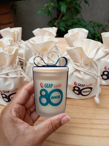 Vela Aromática 60g Fosco Personalizado com Saquinho com Logo