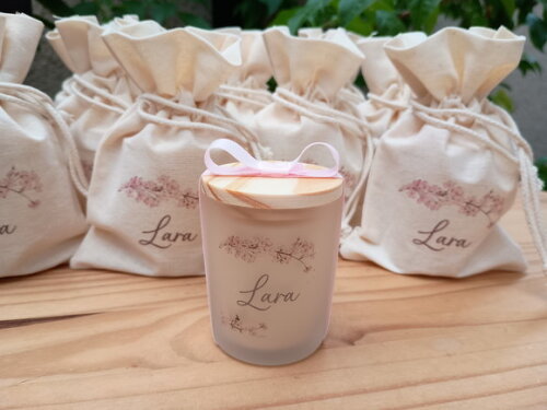 Vela Aromática 60g Fosco Personalizado com Saquinho