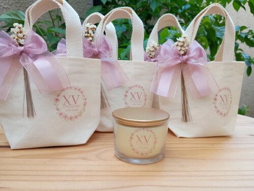 Vela Aromática e Tampa de Metal e Mini Ecobag Personalizada