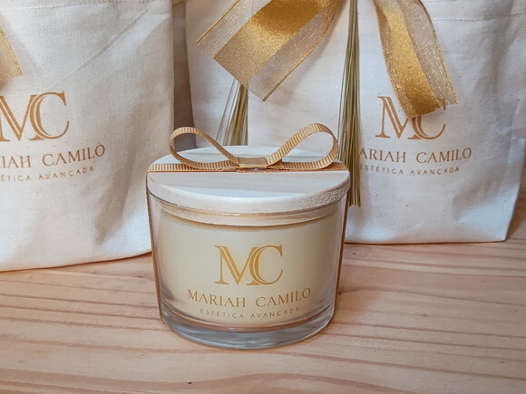 Brinde Corporativo Vela Aromática 100g com Mini Ecobag