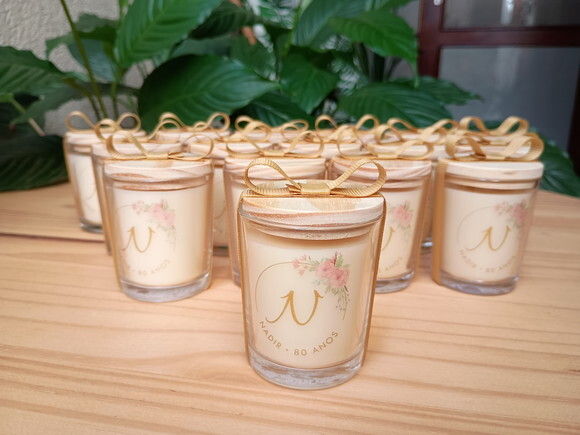 Lembrança Aniversário Vela Aromática 60g Personalizada
