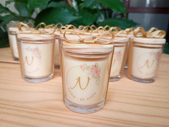 Lembrança Aniversário Vela Aromática 60g Personalizada