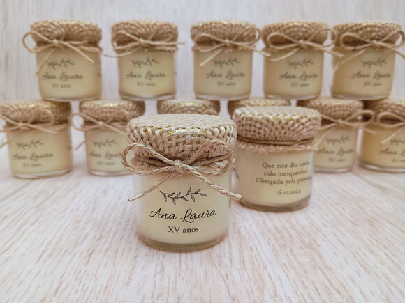 Lembrança Aniversário Vela Aromática Rústica 40g
