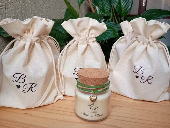 Lembrança Casamento Vela Aromática 100g com Pingente