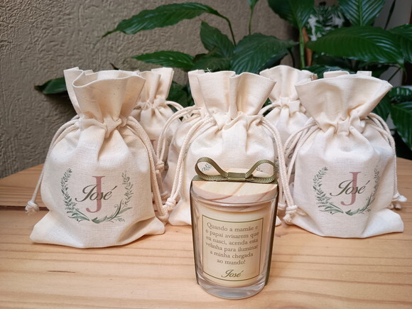 Lembrança Chá de Bebê Vela Aromática 60g com Embalagem