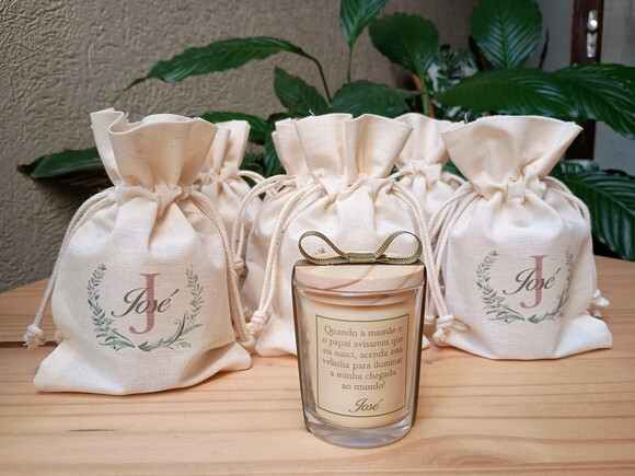 Lembrança Chá de Bebê Vela Aromática 60g com Embalagem