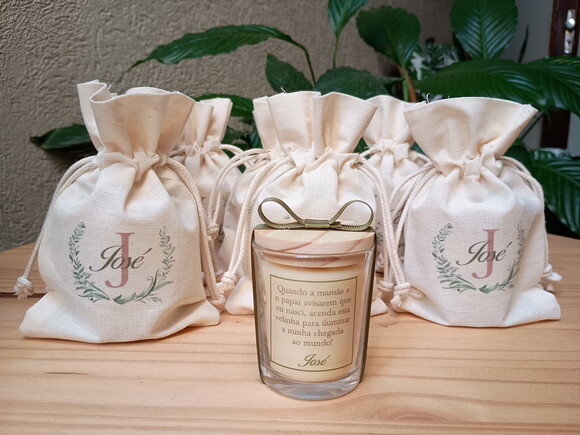 Lembrança Chá de Bebê Vela Aromática 60g com Embalagem