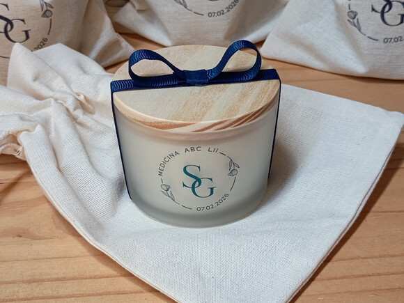 Lembrança Formatura Vela Aromática Vidro Fosco Personalizada