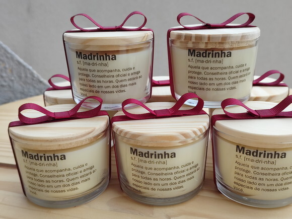 Lembrança Madrinha de Casamento Vela Aromática 100g