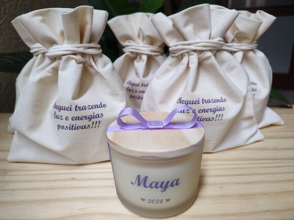 Lembrança Maternidade Vela Aromática 100g no Vidro Fosco