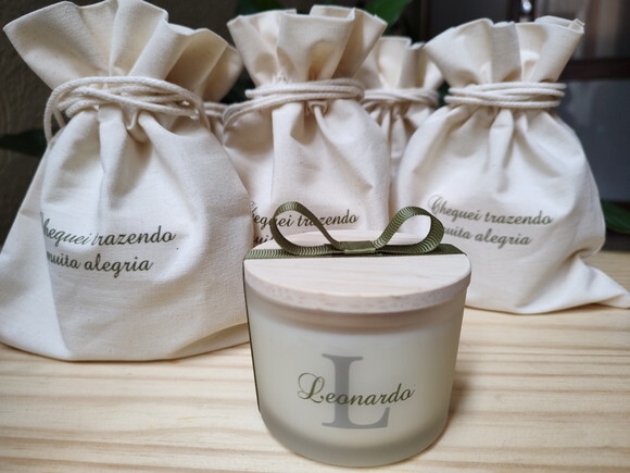 Lembrança Maternidade Vela Aromática 100g no Vidro Fosco