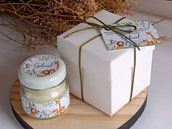 Lembrança Personalizada Vela Aromática 40g com Caixa