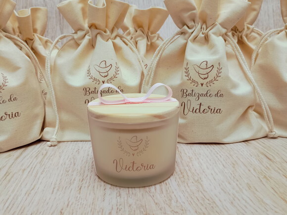Lembrança Personalizada Vela Aromática100g Fosco e Embalagem