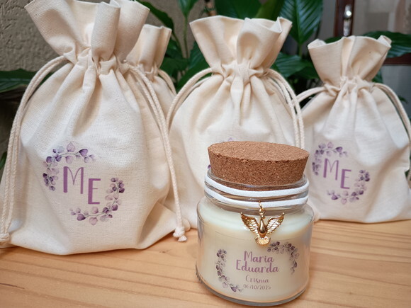 Lembrança Sacramento Vela Aromática 100g com Pingente