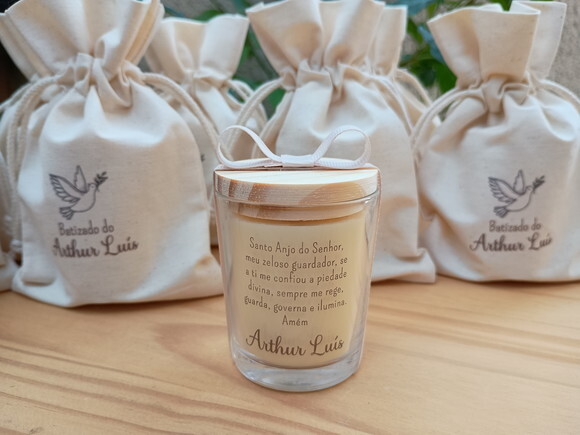 Lembrança Vela Aromática 60g  com Saquinho Personalizado