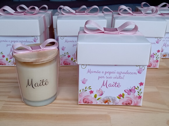 Lembrancinha de Maternidade Vela Aromática 60g com Embalagem
