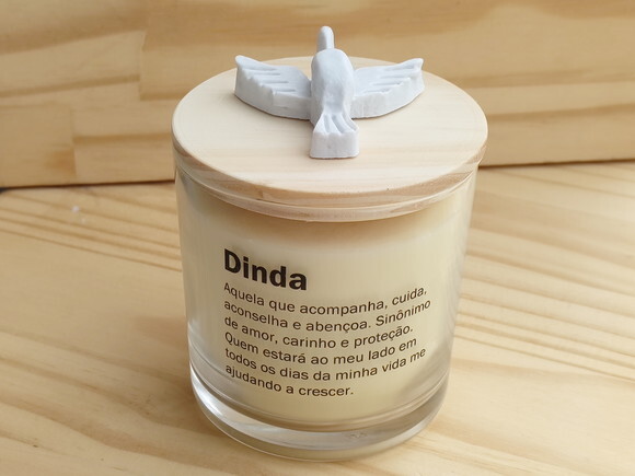 Pronta Entrega Lembrança Dinda Vela Aromática 220g
