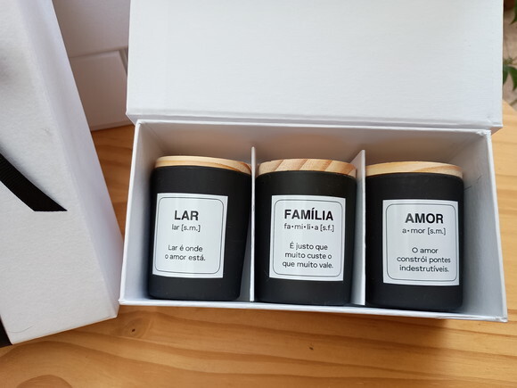 Trio de Velas Aromáticas 60g com Vidro Preto