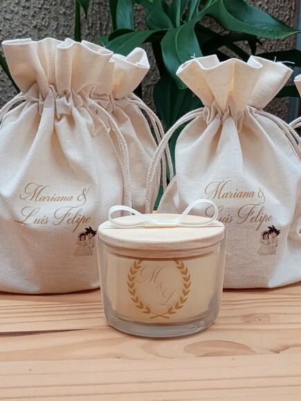 Vela Aromática 100g com Embalagem Lembrança de Casamento