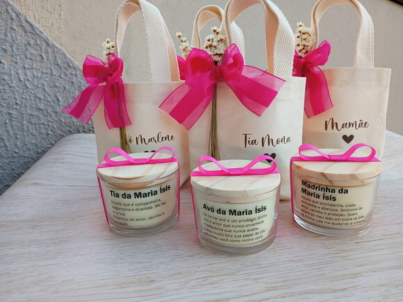 Vela Aromática 100g com Mini Ecobag Personalizada Individual