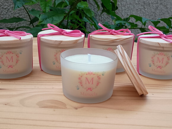 Vela Aromática 100g no Vidro Fosco Lembrança Personalizada